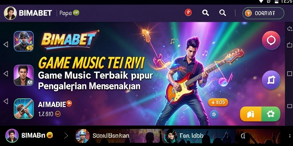 Tampilan menarik dari screenshot gameplay BIMABET dengan fitur musik.