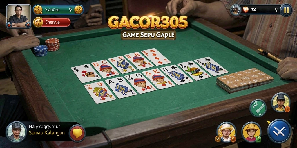 Tampilan gameplay seru GACOR305 yang mengasah strategi Gaple.
