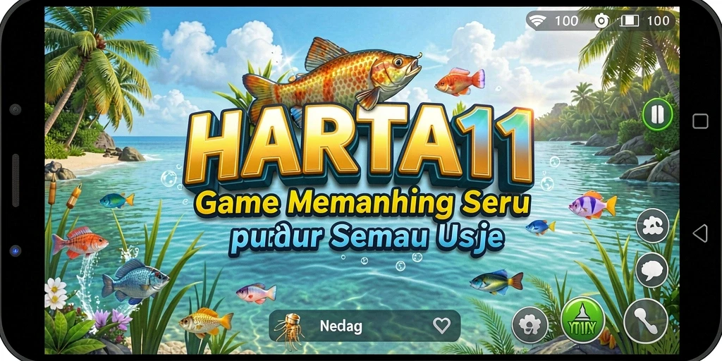 Tampilan gameplay HARTA11 yang menarik dengan aksi memancing seru.