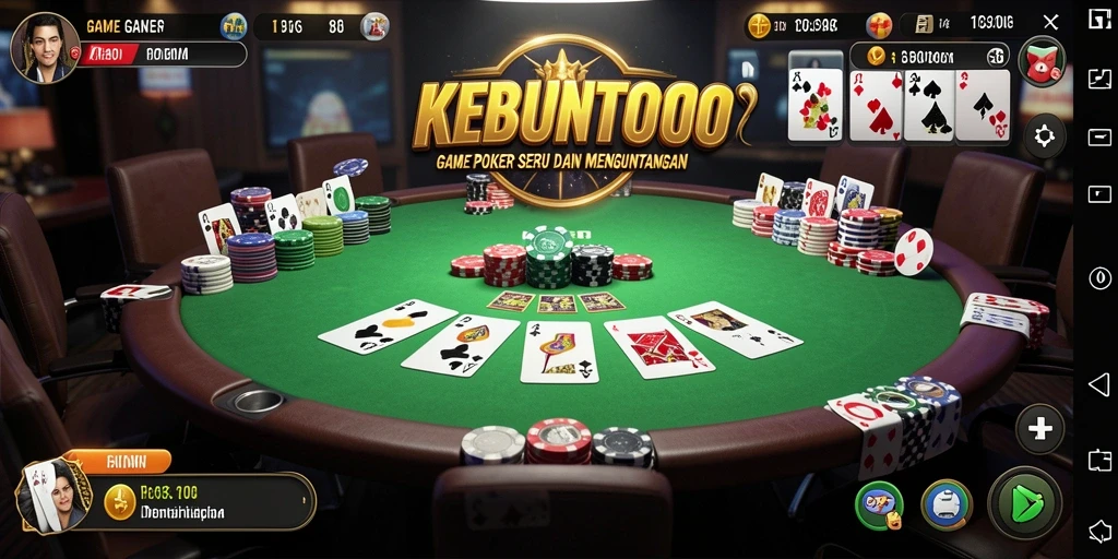 Tangkapan layar KEBUNTOTO menampilkan aksi seru permainan Poker.