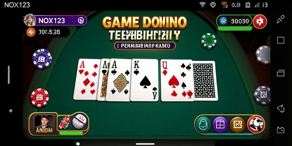 Tampilan gameplay menarik di NOX123 dengan suasana permainan Domino.