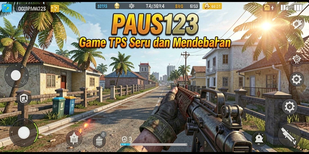 Screenshot gameplay PAUS123 yang menunjukkan aksi TPS yang mendebarkan.