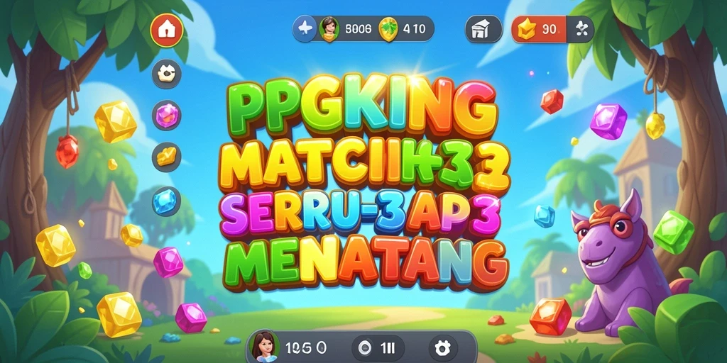 Tampilan gameplay seru dari PGKING match-3 yang penuh warna.