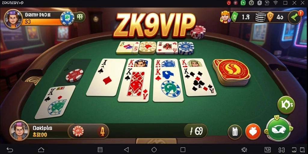 Gameplay seru dengan teman dalam ZK9VIP Gaple.